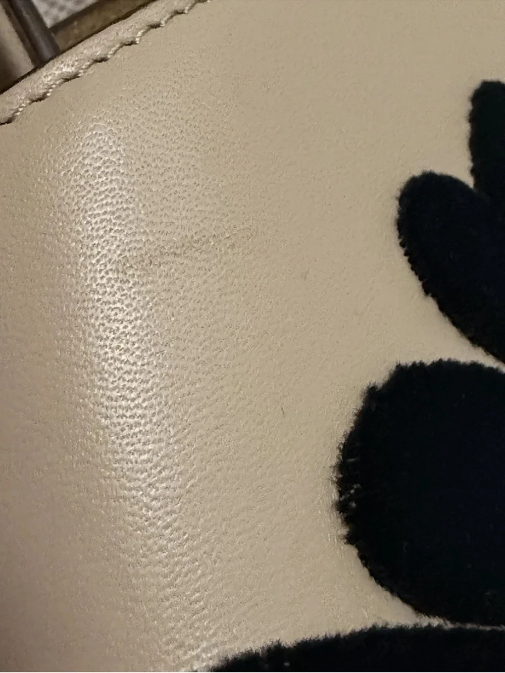 Oscar de la Renta Tan Satchel with Black Appliqué